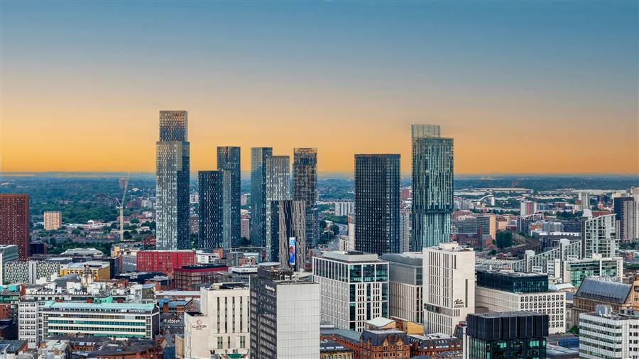 City skyline in North West England
