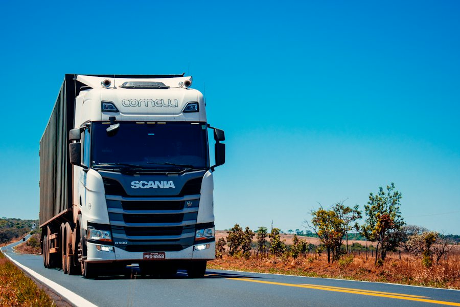 Freight truck on the road
